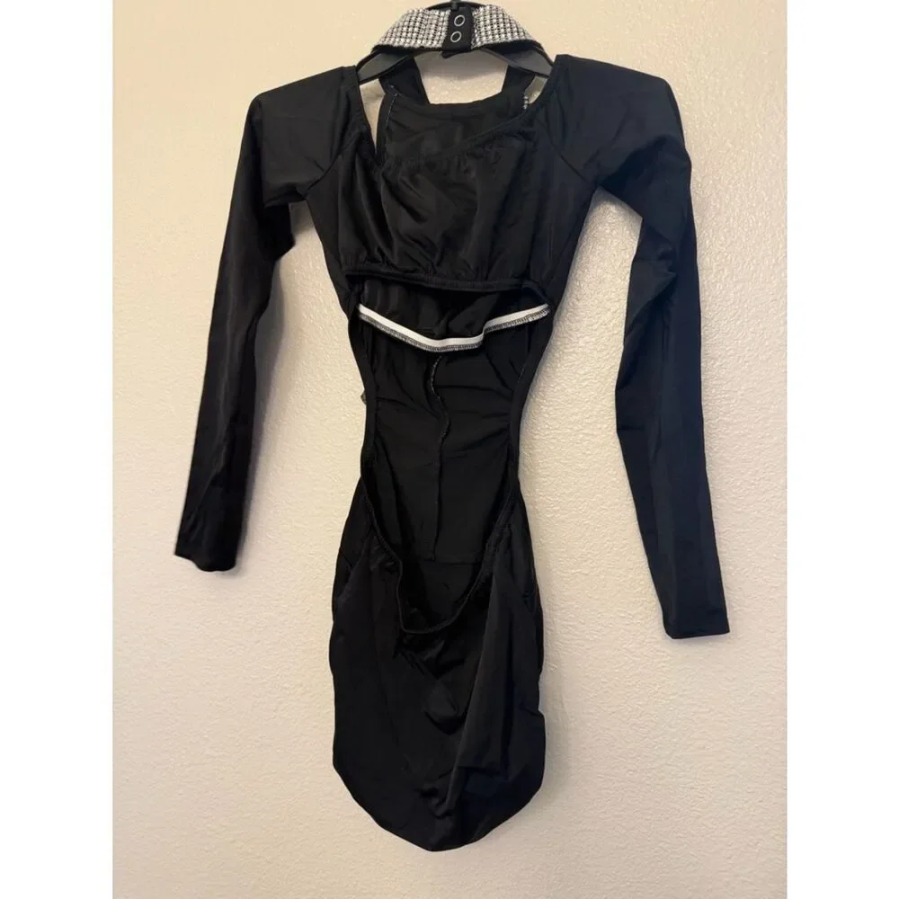 Kelle solo leotard black plaid suit menswear inspired MA-Medium adult